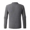 Suéter de punto con media cremallera transfronterizo, colección de otoño, estilo coreano de ajuste holgado para hombre, cuello medio alto de punto trenzado, suéter base de calidad de exportación para hombre
