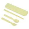 Conjunto Criativo Japonês e Coreano de Três Peças: Garfo, Colher e Hashi de Palha de Trigo para Crianças, Portátil, para Viagem ao Ar Livre