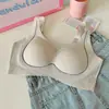 Soporte Ligero y Cómodo de Gel Sin Costuras Levantar Anti-Gravedad Pieza Única Copa Fija Copa Fina Talla Grande Ropa Interior para Mujer Sujetador