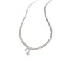 Collar de Perlas con Colgante de Circonita Retro Europeo y Americano Cadena Clavicular de Lujo Ligero Elegante Gargantilla Versátil para el Día a Día