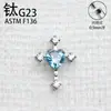 Pendientes de Clavo para Hueso de Oreja, Labios, Piercings, Aleación de Titanio F136 5A Zirconita en Forma de Corazón, Cruz, Rosca Interna, Joyería al Por Mayor