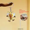 Nuevo Colgante de Abeja Linda Acrílico Transfronterizo Plano Decoración de Espejo Retrovisor Interior de Coche Llavero Colgante de Dibujos Animados