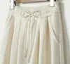 Calça de Veludo Composto com Pregas Duplas e Perna Larga com Cadarço Casual Quente Calça de Moletom Comprimento Total Inverno Novo Calça Grossa Solta Transfronteiriça