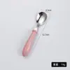 Aço inoxidável 304 Talheres infantis colher de desenho animado criativa colher para bebê comer suplemento alimentar conjunto de garfo e colher presente combinação