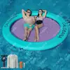 Piscina Inflável Redonda para 3-6 Pessoas com Rede, Plataforma Flutuante de Iate para Beira-Mar, Boia Inflável para Jet Ski, Festa na Água