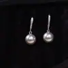 Estilo Old Money Luxo Acessível e Elegante Brincos de Pérola Akoya Deusa para Mulheres Luxo Acessível Elegante Nicho Gancho de Orelha de Ponta