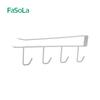 FaSoLa - Perchero de almacenamiento con 4 ganchos, sin perforaciones, para armario, cocina, sin costuras, con gancho para colgar en la pared