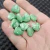 Contas Soltas em Forma de Coração com Furo Passante Verde Jade Esmeralda, Pulseira de Coração Pêssego Verde Esmeralda, Brincos, Grampo de Cabelo, Pingente de Jade