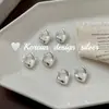 Pendientes de Diseño Nicho Ins Coreano Estilo Fresco Elegante Pendientes Asimétricos Facetados en Forma de V Plata de Ley S925 Elegantes