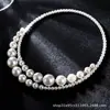 Gargantilha Irregular com Contas Cruzadas, Corrente de Clavícula de Moda Versátil e de Alta Qualidade, Colar Retro Francês de Luxo Leve para Mulheres