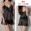 Zi Fun Sexy Ice Silk Pijamas Feminino Puro Suspensório Shorts Conjunto de Duas Peças com Almofada no Peito Roupas de Casa Terno Primavera e Verão 6205