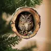 Novos Enfeites de Árvore de Acrílico para Animais Transfronteiriços Pingentes para Árvore de Natal Decorações Penduradas de Ouriço e Guaxinim Impressos em Plano