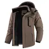 Nova Jaqueta de Algodão de Inverno Casual Versátil Plus Aveludada Espessa Quente Casaco de Algodão Roupa Exterior Casal Meia-idade Transfronteiriça Masculina Preto