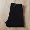 Estación europea otoño e invierno lana hombres cintura media rectos gris oscuro antiarrugas sin planchado alta calidad bordados pantalones casuales de negocios