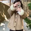Chaqueta Retro con Forro de Piel para Niña 2026 Invierno Nueva Ropa Infantil Estilo Motero de Lana de Cordero