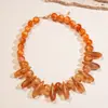 Collar de cuentas de resina transfronterizo europeo y americano Cadena de clavícula de moda de lujo ligero Lujo ligero de alta gama Personalizado Versátil Collar Venta al por mayor