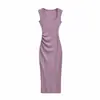 Vestido sin mangas de escote cuadrado puramente seductor con cintura fruncida ceñida, dulce y sexy, versátil para uso casual, vestido bodycon ajustado al cuerpo