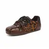 Populares zapatillas de entrenamiento retro alemanas de TikTok para mujer, nueva colección otoño/invierno 2026, estampado de leopardo, zapatillas de doble tira, calzado casual y versátil