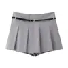 Nuevo cinturón de pantalones 37 Europeo y Americano 46 ancho AliExpress falda plisada transfronteriza ropa de mujer color liso Primavera Moda Callejera Casual