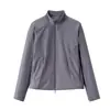 Nuevo abrigo de lana ajustado con cuello alto para otoño e invierno para mujer, moderno y versátil, top básico liso ajustado de manga larga