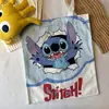 Bolsa de Lona de Alto Valor Gran Capacidad Linda Caricatura Estrella Bebé Estudiante Bolsa de Hombro para Libros Bolsa de Compras Portátil para Mujeres
