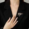 Broche de Pájaro con Borla de Zirconio Nuevo para Mujer Lujo de Alta Gama Luz Antideslizante Fijo Pin para Traje Corsage Personalizado de Nicho