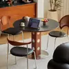 Mesa Redonda Pequeña para Apartamento Mesa de Comedor Redonda Estilo Retro Francés Hogar Madera Maciza Encimera de Roca Mesa de Comedor Redonda Berg Mesa de Comedor Estilo Vintage Modelo Nuevo