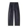 Pantalones casuales rectos y fluidos de Lyocell para hombre, nuevo modelo otoño 2026, corte holgado, talla grande, color caqui, pantalón largo ligeramente curvado