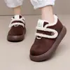 Botas de Nieve de Plataforma Gruesa Estilo Retro Nuevas de Invierno Estilo Casual Cálidas Antideslizantes Hebilla Zapatos Peludos Birkenstock Zapatos para Mujer