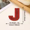 Parches bordados de letras inglesas 26 y números con lentejuelas rojas más vendidos transfronterizos con adhesivo termofusible para decoración de ropa