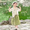 Ropa de Rendimiento Diaria de Verano 2025 para Niños y Niñas, Hanfu Infantil, Conjunto Nuevo de Manga Corta Estilo Chino