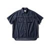 Vestido Antigo 2025 Verão Novo Vintage Japonês Bolso Estéreo Escondido Camisa Jeans Manga Curta Lavada Antiga