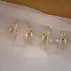 Brincos de latão com banho de ouro real, estilo europeu e americano, best-sellers transfronteiriços, com zircônia incrustada, luxo, alta qualidade, para mulheres com temperamento, moda