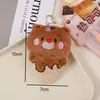 Pingente Criativo de Pelúcia Animal Sorvete, Brinquedo Ornamentado Temático de Comida Feminino, Chaveiro, Decoração de Mochila Atacado