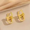 Colar de Aço Titânio com Fivela de Ferradura de Anel Duplo, Estilo Ins de Luxo Leve, Colar com Pingente Dourado de Alto Valor, Atacado