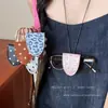 Collar con clip para gafas de cuero de lunares de lujo ligero estilo francés, cadena para suéter única y exquisita, accesorio simple y elegante para mujer