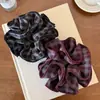 Goma para el pelo de cuadros morados estilo Zhao Lusi para mujer, Sujetador de coleta de alta gama para otoño e invierno, Accesorio para moño