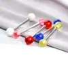 Brincos de Aço Inoxidável Colorido Acrílico Translúcido para Hélice e Piercings de Língua - Venda Quente Transfronteiriça