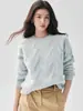 Colección Otoño 2026: Suéter de punto trenzado con cuello redondo de cachemira para mujer, corte holgado, estilo relajado, capa base
