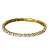 Pulsera de Cadena de Tenis Ovalada Full Diamond de Circonita de Acero Inoxidable, Hilera Brillante de Diamantes, Pulsera para Hombre que No se Desvanece, Joyería de Mano de Acero de Titanio