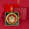 Se puede enviar en nombre de otros: Nuevo modelo de cuenco del tesoro de oro 999, nuevo estilo chino, exquisito, atrae riqueza, adorno grande de pan de oro para escritorio de negocios de alta gama