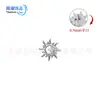 Brincos de liga de titânio F136, estilo elegante e simples, tarrachas de osso da orelha sol com zircônia microincrustada, joia de piercing espiral interna de titânio G23