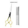 Set de tijeras profesionales para el aseo de mascotas, suministros de limpieza, herramientas de corte de pelo específicas para mascotas para gatos y perros, degradado negro y dorado