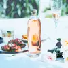 Garrafa de Vinho de Frutas Fosca Transparente, Garrafa de Suco, Vinho de Frutas Caseiro de Pêssego Rosa, Ameixa Verde, Flor de Osmanthus, Flor de Pêssego, Garrafa de Vidro