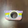 Cámara Infantil Funda Protectora de Dibujos Animados Cámara Pequeña Cubierta de Silicona Anticaída con Correa para el Cuello Mini Foto Carcasa Blanda de Goma