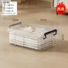 Caja de Almacenamiento Transparente para el Hogar, Caja Grande para Ropa y Edredones, Caja de Almacenamiento de Plástico Multifuncional para Libros, Juguetes y Artículos Varios