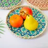 Bandeja de Almacenamiento Tejida de Bambú de Color Importado Cesta de Frutas de Tamiz de Bambú Shau Kei Tejida a Mano Plato Decorativo para el Hogar Recogedor Redondo