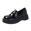 Zapatos de mujer de cuero genuino con altura oculta, talla pequeña, nuevos 2022, zapatos de una sola capa, estilo preppy, mocasines de suela gruesa, estilo británico, zapatos pequeños de cuero
