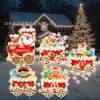 Cartão de pátio de Natal transfronteiriço boneco de gengibre trem de Natal com luz LED logo para gramado de jardim externo