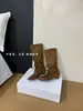 Botas Nuevas para Mujer Otoño/Invierno 2026 Temperamento Modernas Versátiles Punta Cuadrada Patchwork que Aumentan la Altura con Cordones Botas de Tacón Grueso Botas de Media Pantorrilla